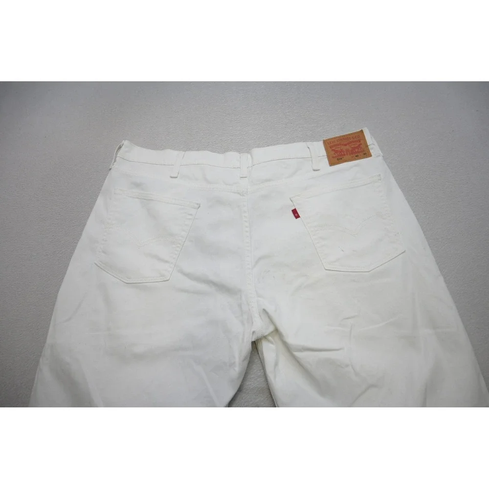 Levis 505 Regular Fit Mens 40x30 White Straight Leg Stretch Denim Pants